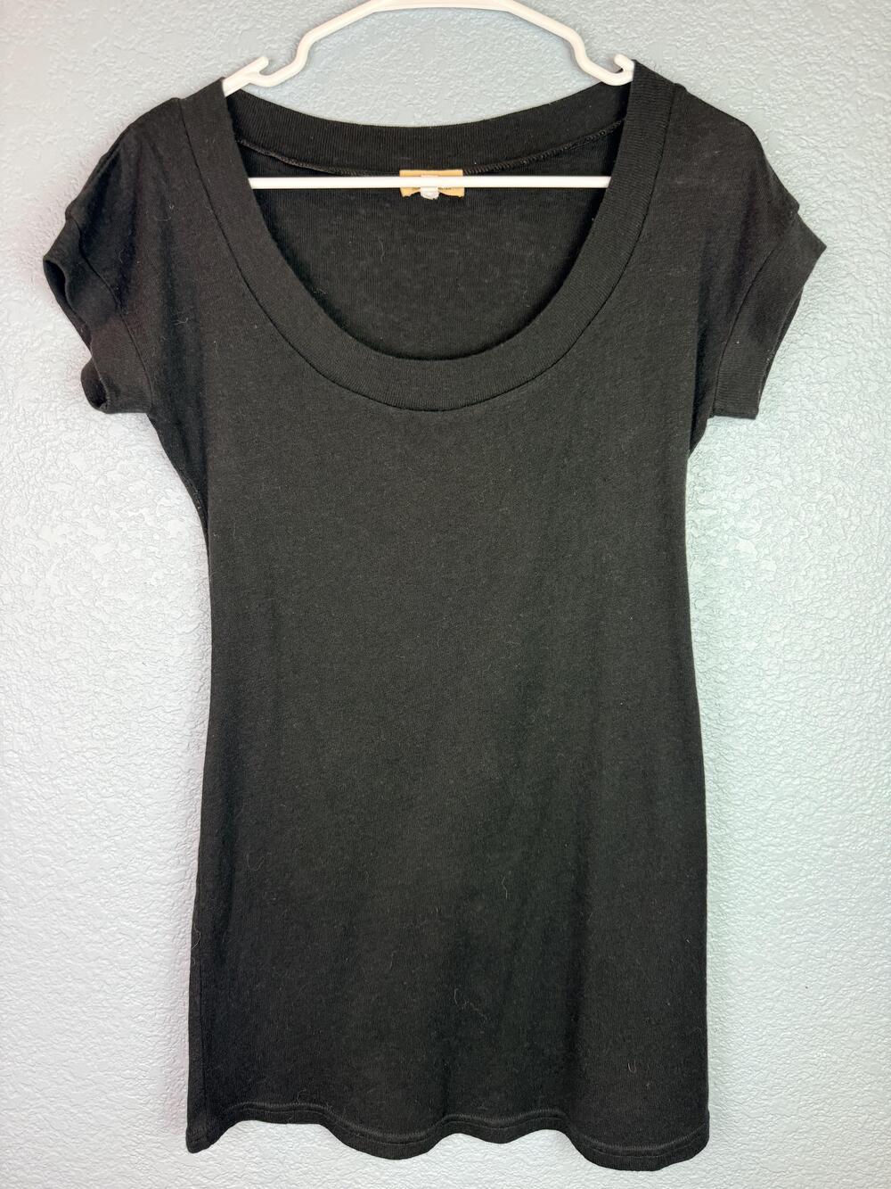 Piko 1988 Shirt Womens Medium Black Wool Acrylic Scoop Neck Tunic Jersey Top